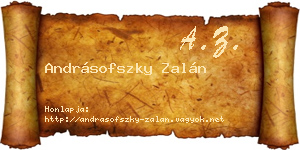 Andrásofszky Zalán névjegykártya